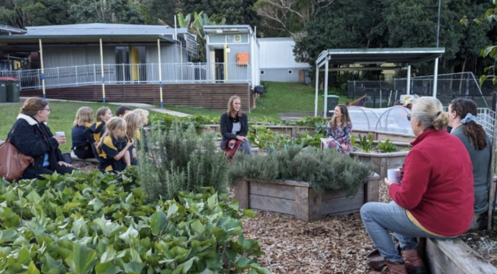 teachers in school garden